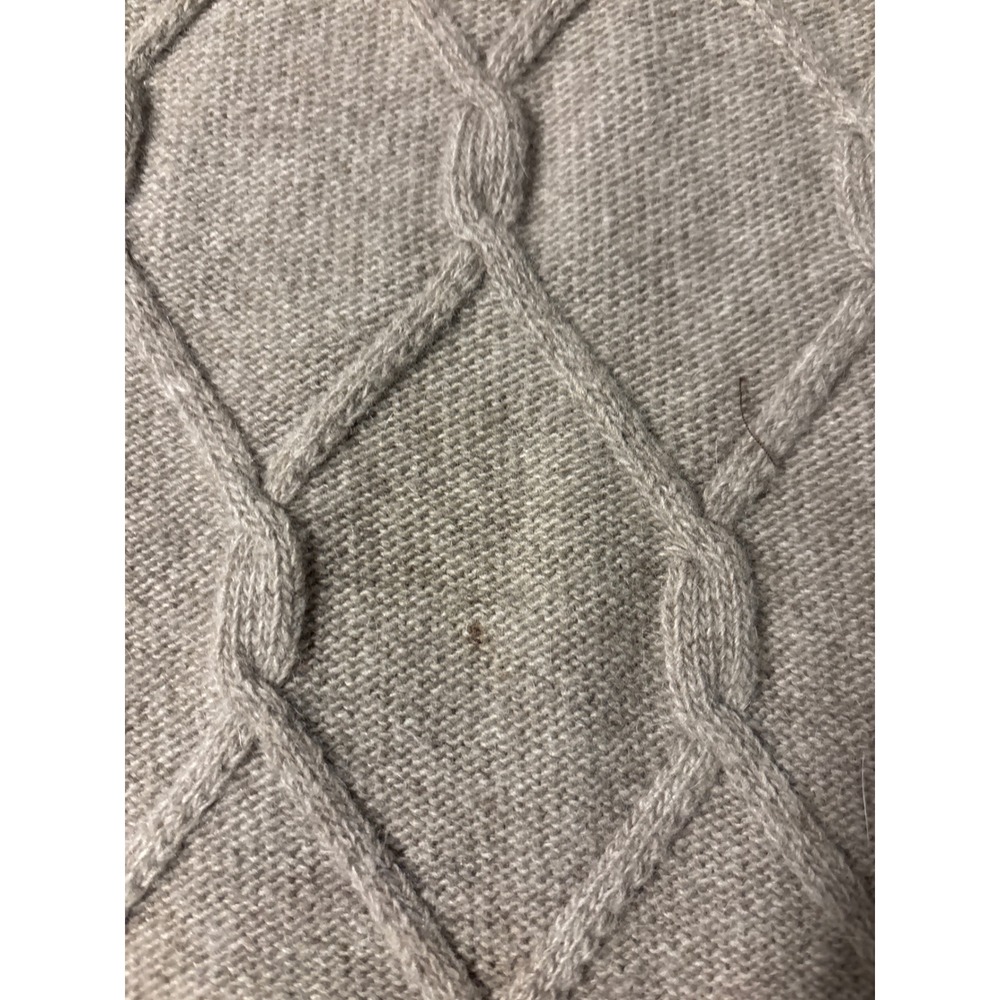 Luisa Spagnoli Poncho Womens U Taupe Good Cable Knit Turtleneck Toggle Closure - Picture 6 of 10